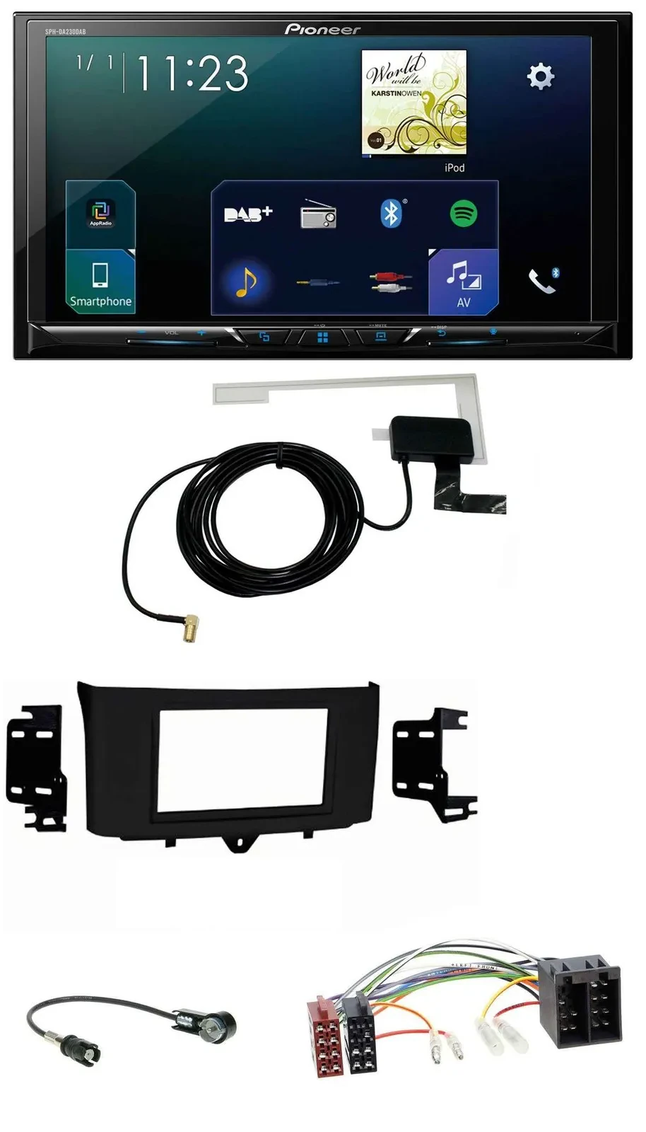 Pioneer 2DIN DAB USB MP3 Bluetooth Autoradio für Smart ForTwo 10-15 ISO Profiver