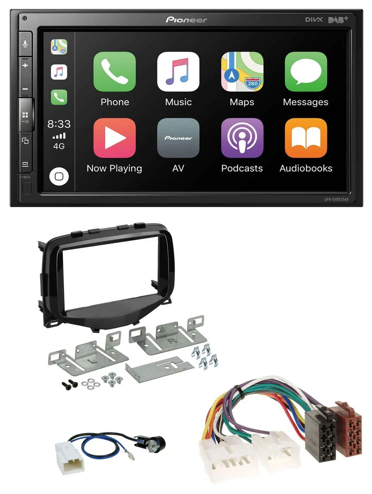Pioneer USB MP3 DAB 2DIN Bluetooth Autoradio für Toyota Aygo (2014-2021)