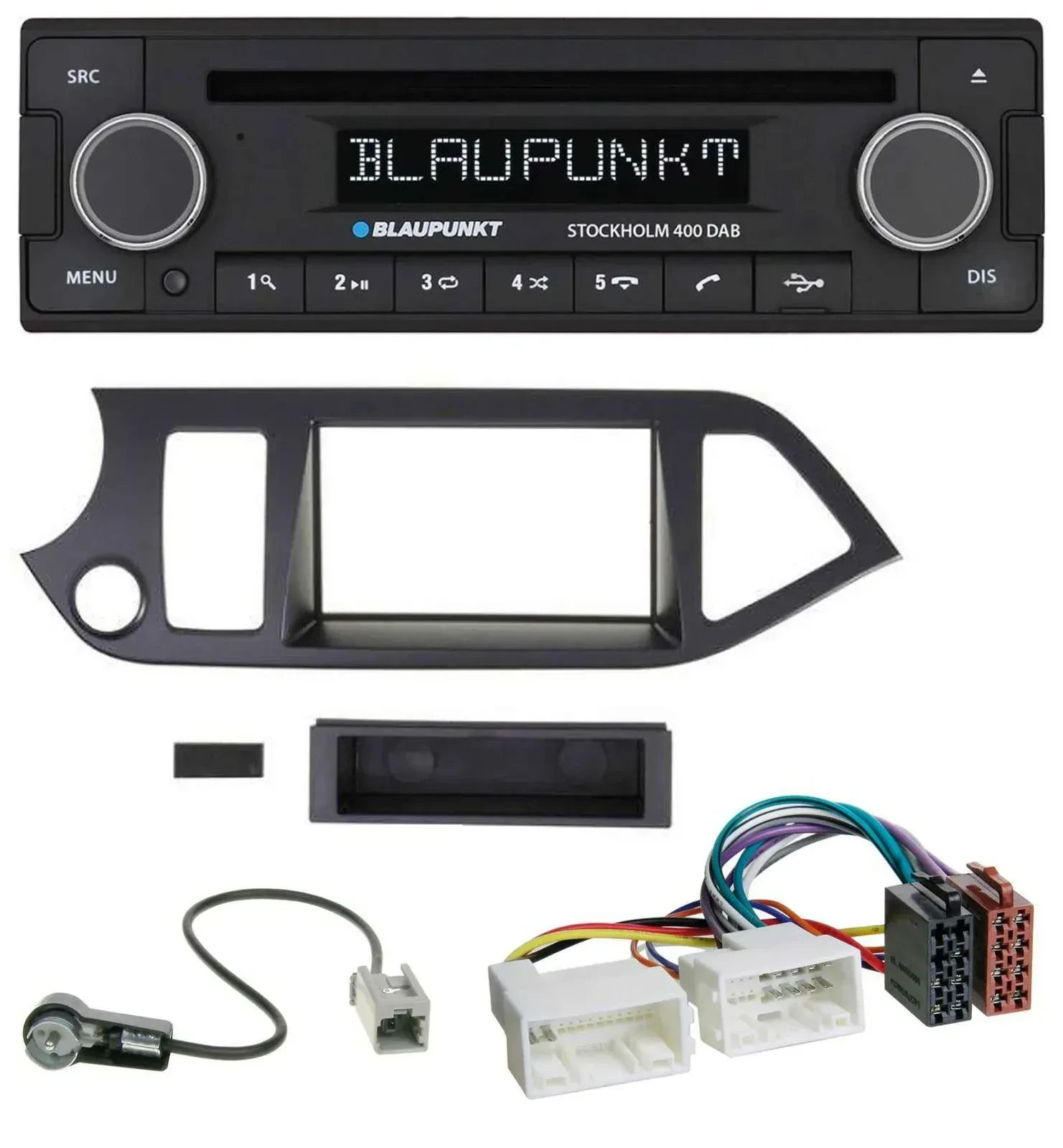 Blaupunkt MP3 Bluetooth DAB CD USB Autoradio für Kia Picanto ab 2011 Start-Stop