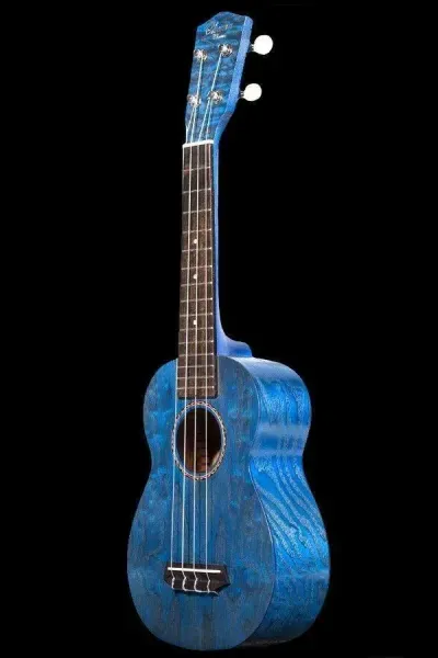 Ohana Model SK-15W BL Blue Soprano All Willow Wood Ukulele with Gig Bag  - BLEM