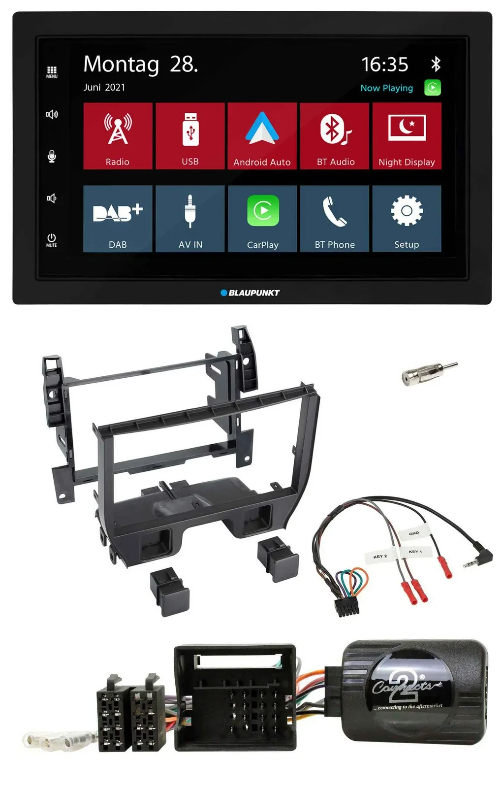 Blaupunkt Lenkrad Bluetooth DAB 2DIN USB Autoradio für Citroen C3 2010-2014