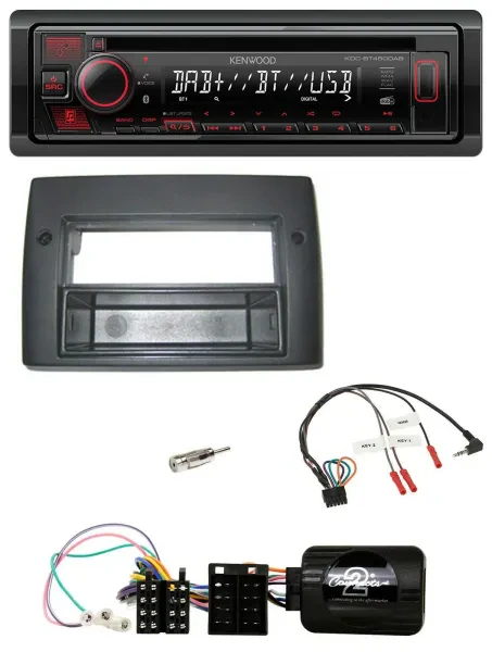 Kenwood Lenkrad CD USB Bluetooth DAB Autoradio für Fiat Stilo 2001-2007 Profi Ab