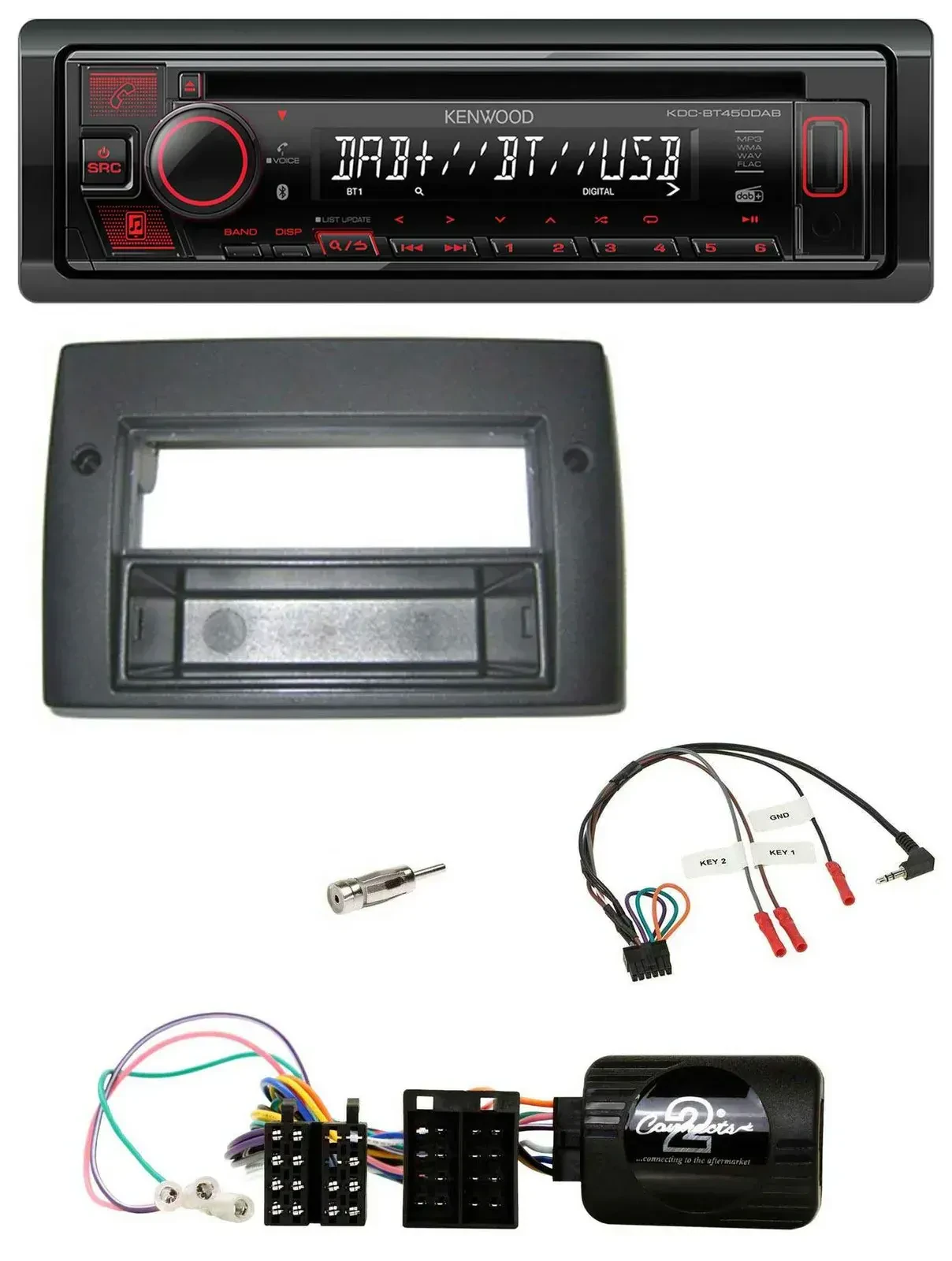 Автомагнитола для Fiat Stilo 2001–2007 Kenwood CD USB Bluetooth DAB