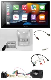 Pioneer DAB Bluetooth 2DIN USB Lenkrad Autoradio für Dacia ab 2012 hellsilber