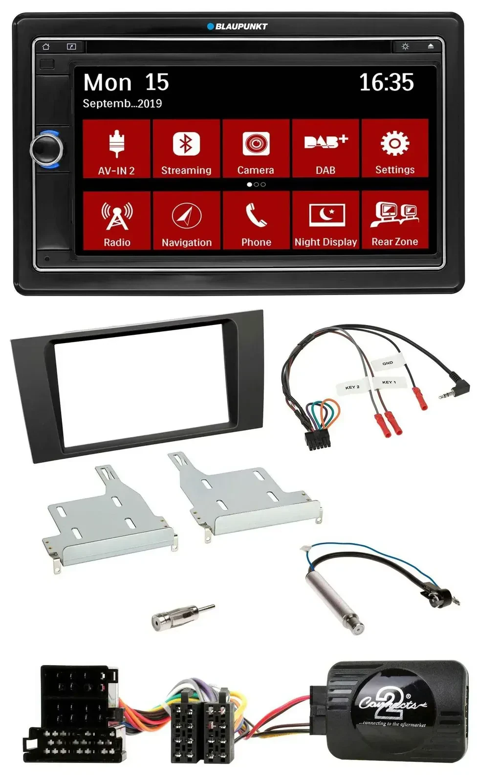 Blaupunkt Lenkrad DAB TMC 2DIN USB Bluetooth Navigation für Audi A4 1999-2001