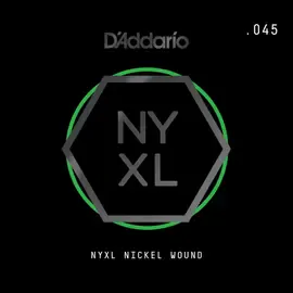 Струна одиночная D'Addario NYNW045 NYXL Nickel Wound Single 045