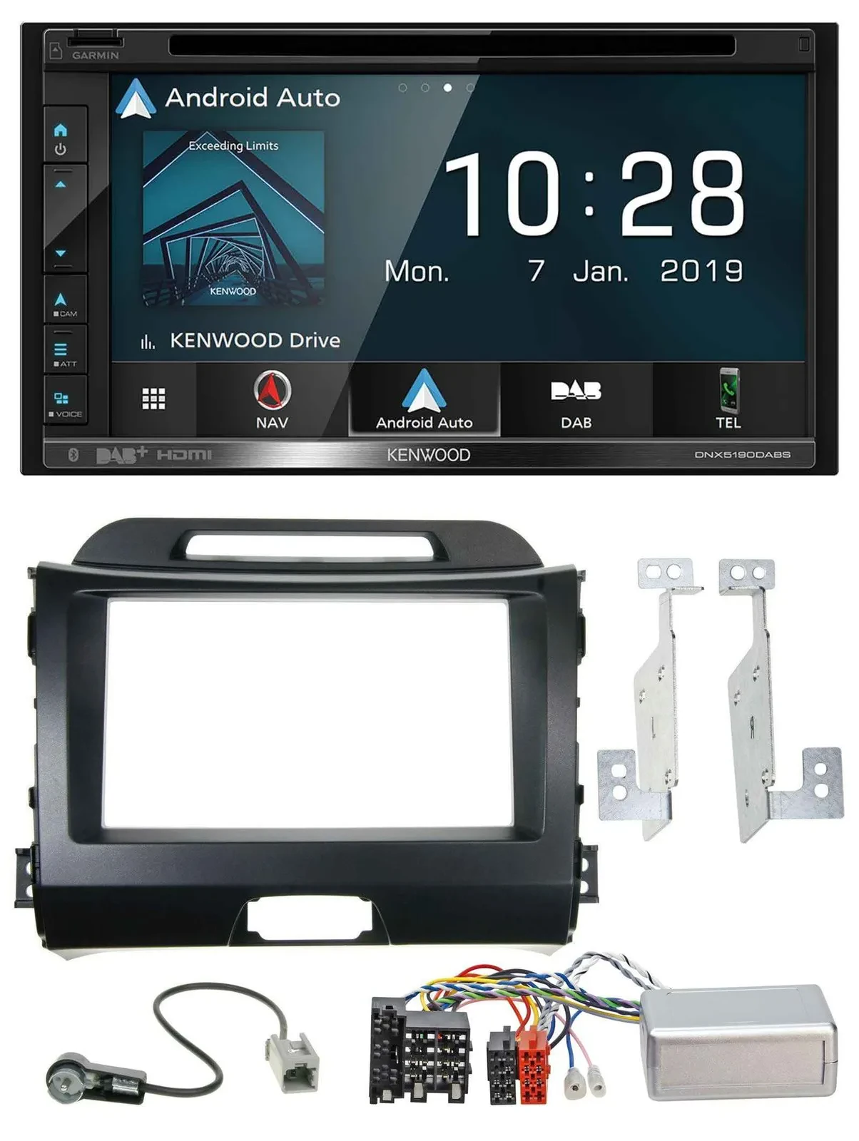 Автомагнитола для Kia Sportage III (2010–2015) Kenwood 2DIN, DAB, TMC, Bluetooth, USB, навигация