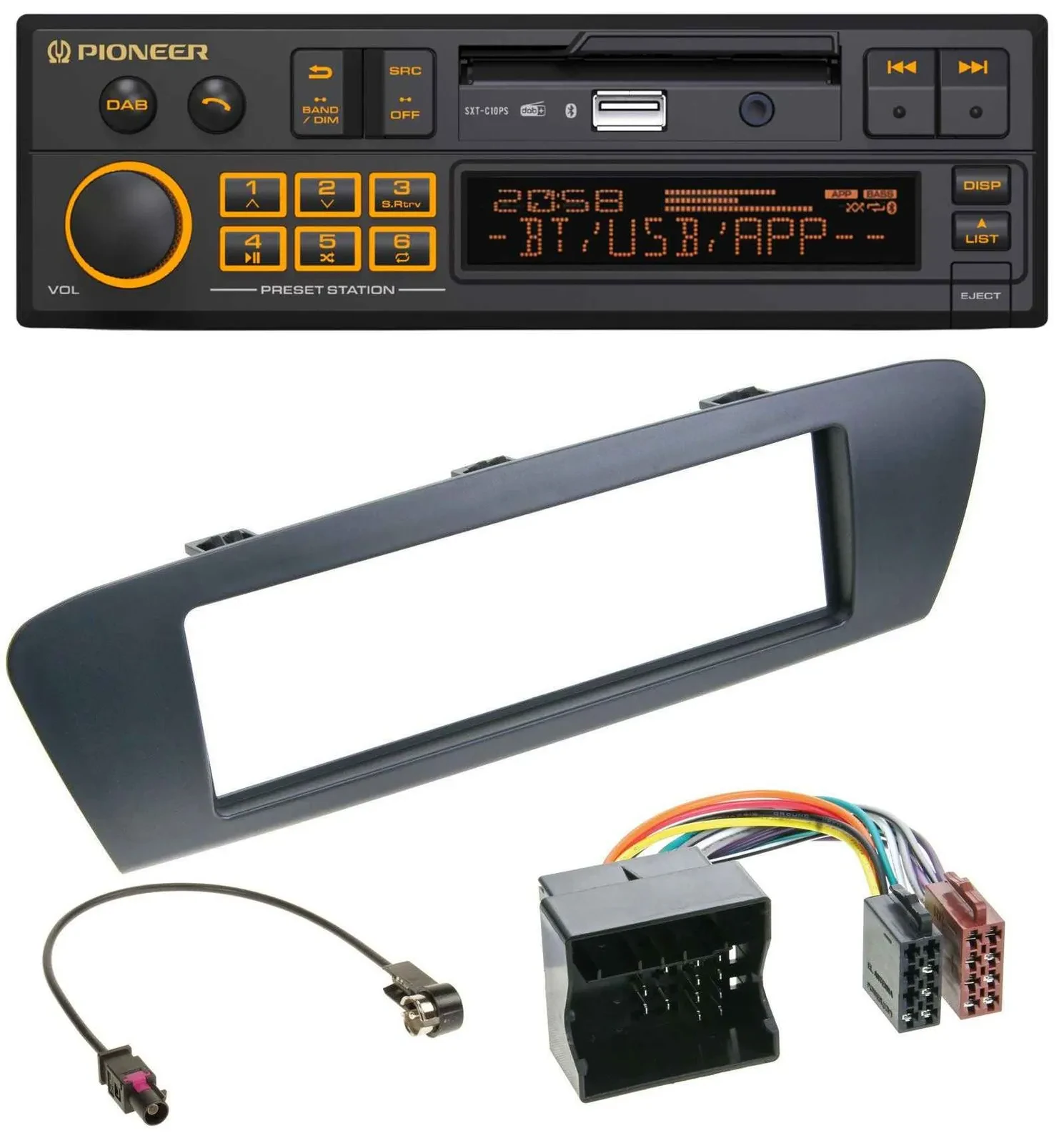 Автомагнитола Pioneer DAB, MP3, USB, Bluetooth для Renault Scenic (с 2012), серый