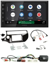 Автомагнитола Kenwood 2DIN DAB, Bluetooth, USB для Kia Rio UB (с 2015), черный piano
