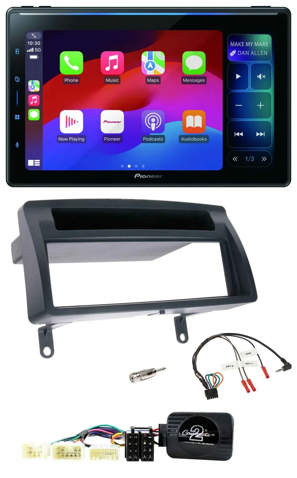 Pioneer Bluetooth DAB Lenkrad USB Autoradio für Toyota Corolla E12 2001-2007 dun