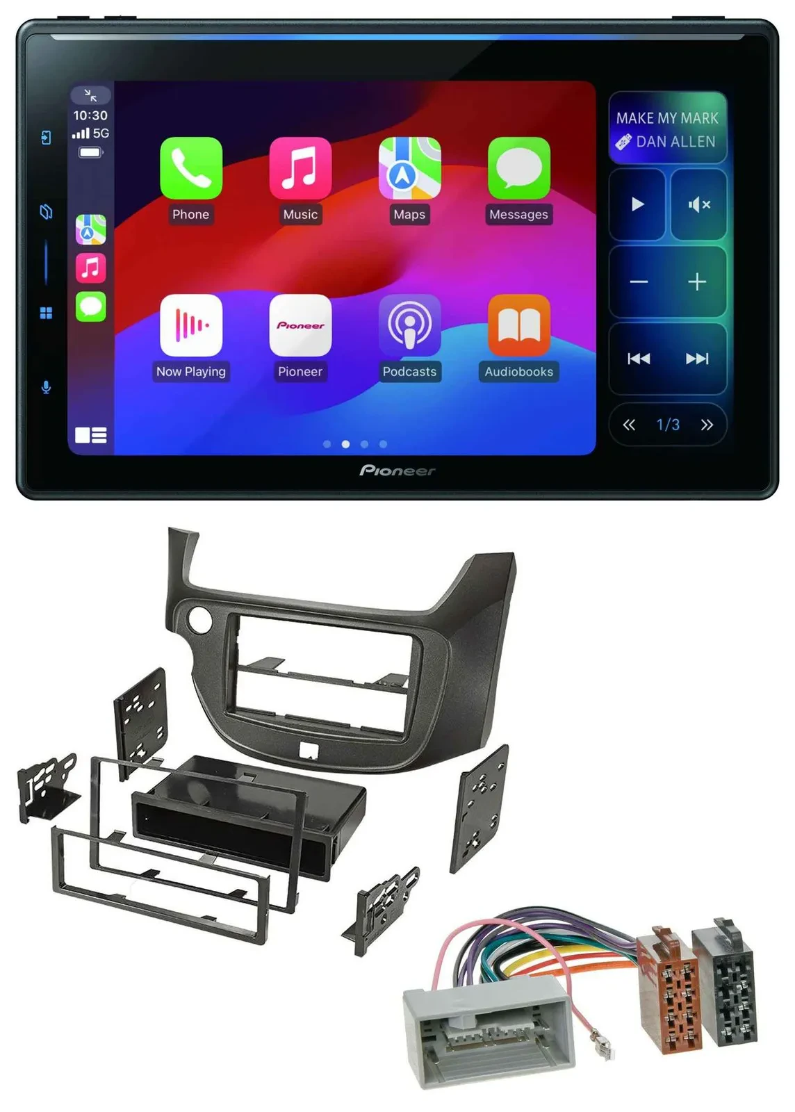 Pioneer Bluetooth DAB MP3 USB Autoradio für Honda Jazz (ab 2009) dunkelgrau