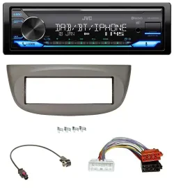 JVC Bluetooth DAB USB MP3 Autoradio für Renault Twingo ab 2015 beige-grau
