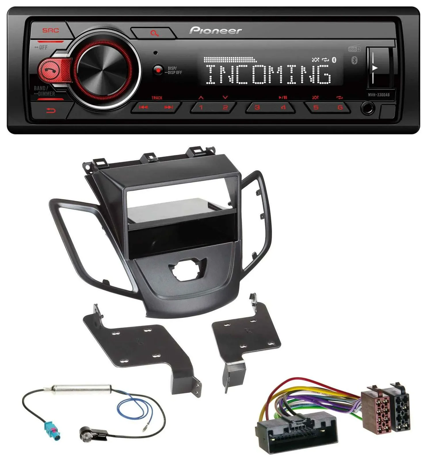 Pioneer Bluetooth USB DAB MP3 Autoradio für Ford Fiesta 10-17 JA8 ohne Display s