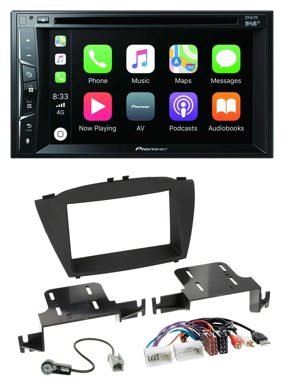 Pioneer MP3 USB DVD Bluetooth DAB 2DIN Autoradio für Hyundai ix35 ab 13 AUX USB