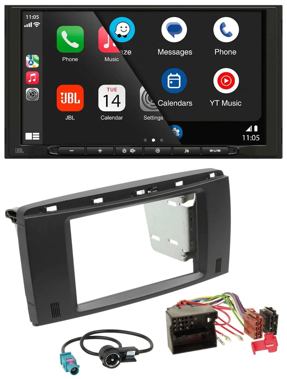 JBL USB 2DIN MP3 Bluetooth AUX Autoradio für Mercedes R-Klasse 2006-2012