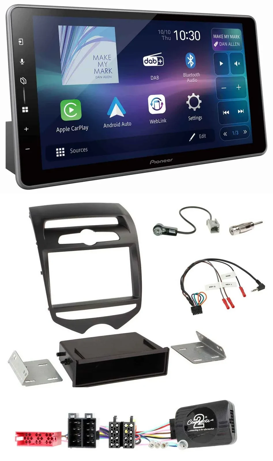 Pioneer Bluetooth USB DAB Lenkrad Autoradio für Hyundai ix20 ab 2010 man. Klima