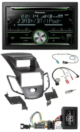Pioneer Bluetooth Lenkrad DAB 2DIN USB CD Autoradio für Ford Fiesta Display 2008