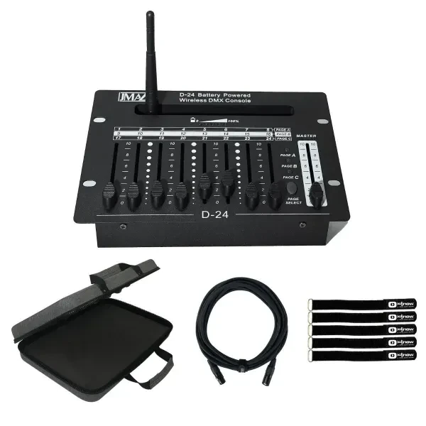 JMAZ Lighting JZ6001 D-24 Wireless Battery Powered DMX Controller w Case