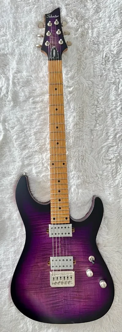 Электрогитара Schecter C-1 Standard Plus Double Cutaway, фиолетовый санберст