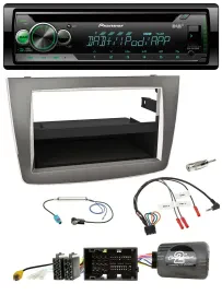 Автомагнитола Pioneer для Alfa Romeo MiTo (2014–2018, 955) серебристая USB MP3 DAB CD с поддержкой кнопок на руле