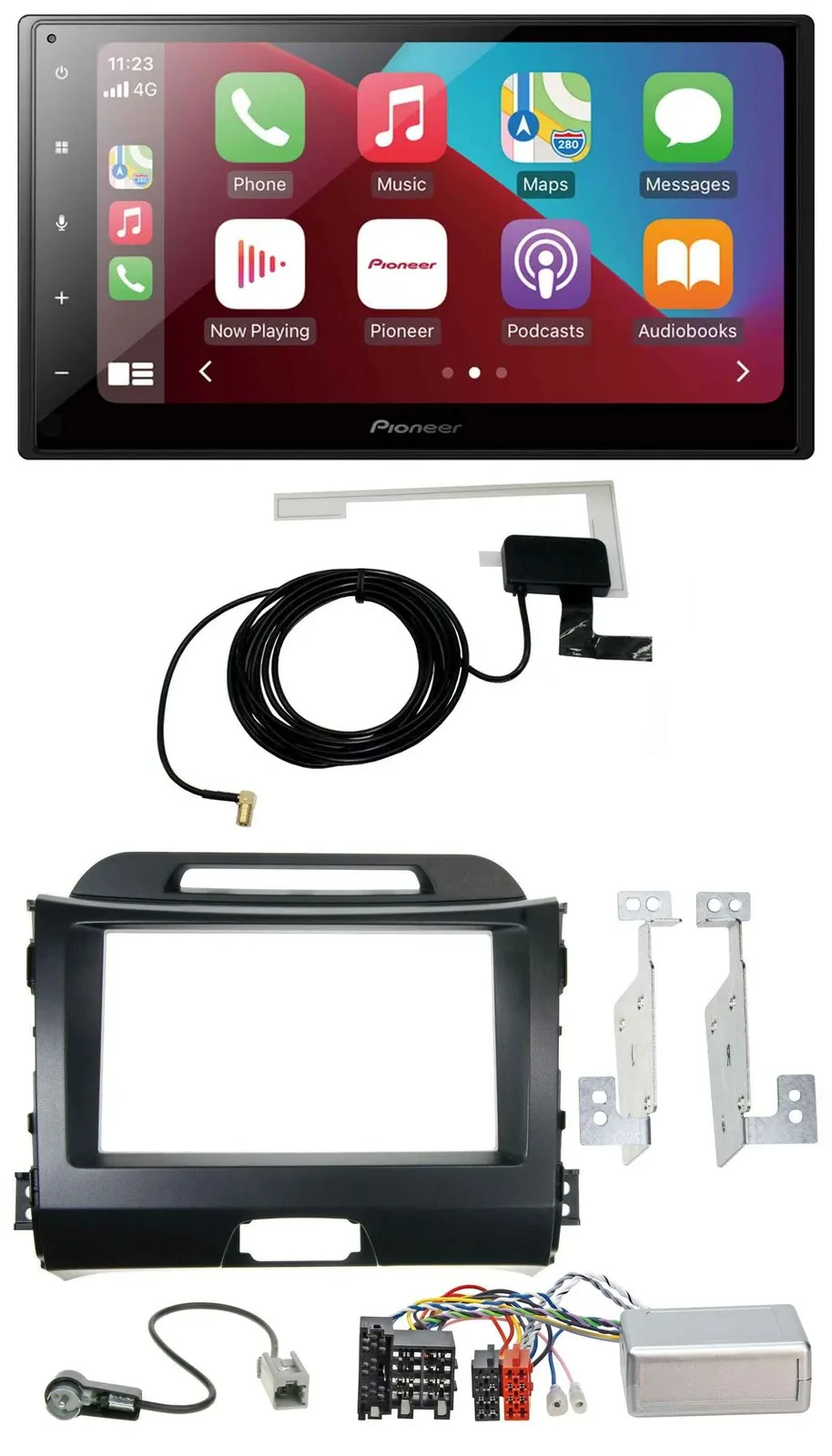 Pioneer USB Bluetooth DAB Lenkrad 2DIN Autoradio für Kia Sportage III 10-15 schw