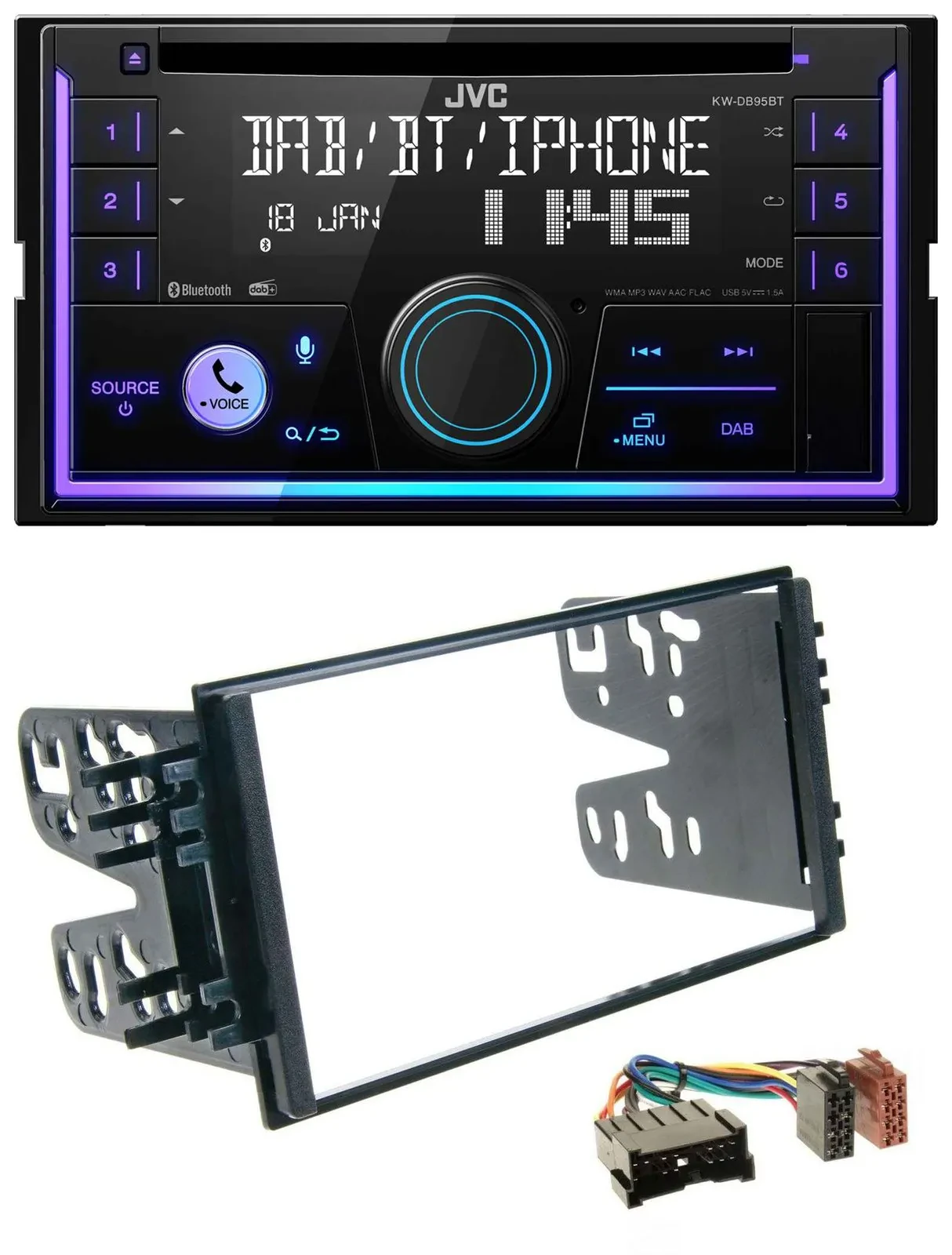 JVC MP3 USB 2DIN DAB Bluetooth CD Autoradio für Kia Carnival (2001-2005)