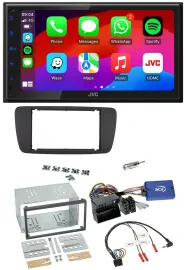 JVC Bluetooth USB Lenkrad 2DIN DAB Autoradio für Seat Ibiza ab 08 azabacheschwar