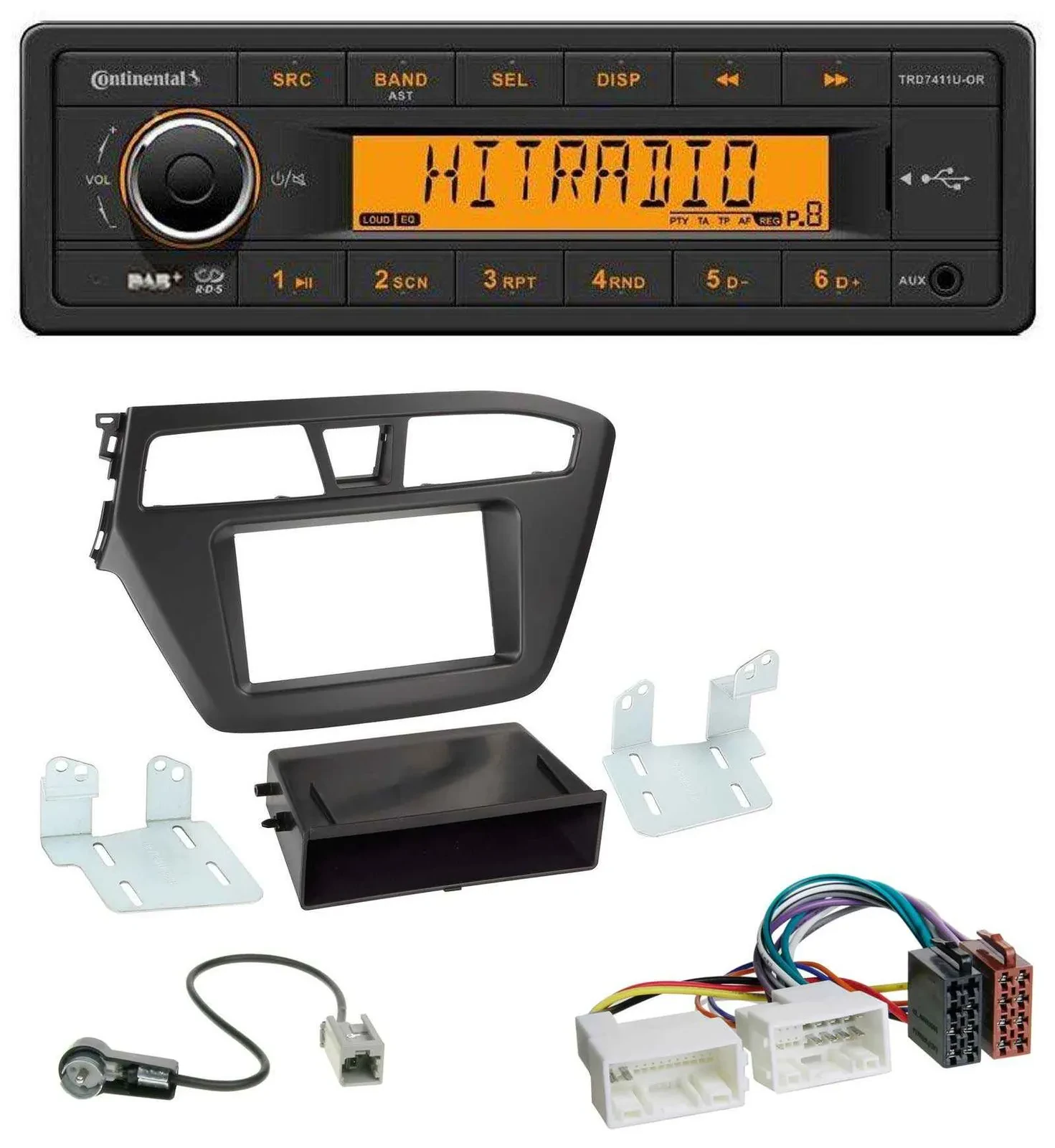 Автомагнитола для Hyundai i20 (2014–2020) Continental 1DIN DAB MP3 AUX USB