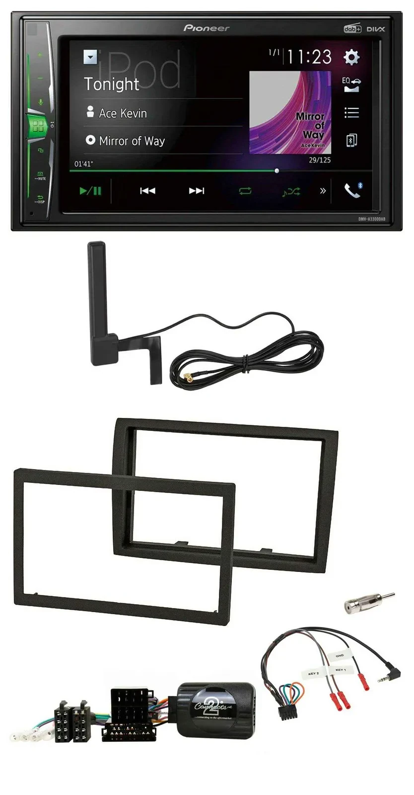 Автомагнитола для Fiat Ducato Pioneer 2DIN, MP3, DAB, Bluetooth, поддержка управления на руле