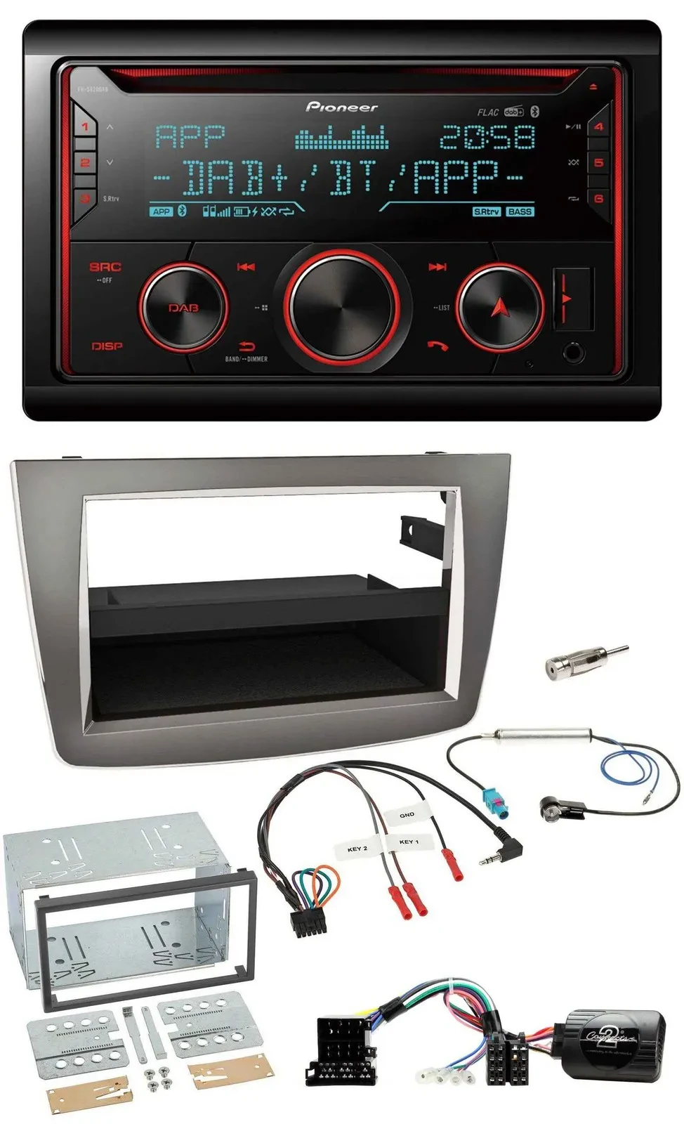 Автомагнитола Pioneer 2-DIN DAB Bluetooth USB CD для Alfa Romeo Mito (с 2008 г.)
