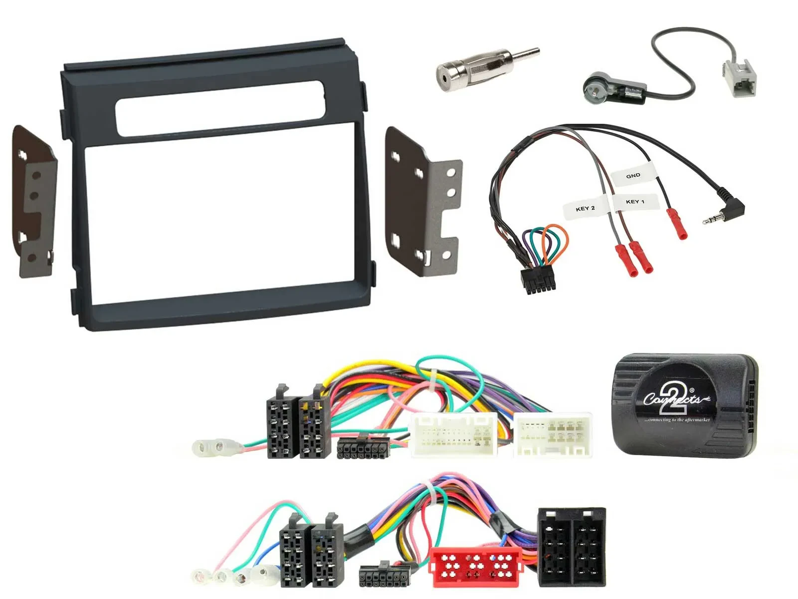 Einbauset Lenkradadapter Doppel DIN Autoradio für Kia Soul 2011-2014