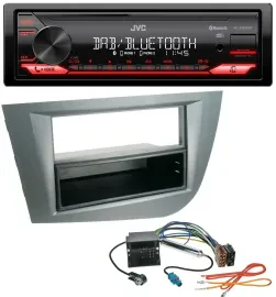 Автомагнитола для Seat Leon (с 2005) JVC Bluetooth, USB, DAB, MP3 темно-серый металлик