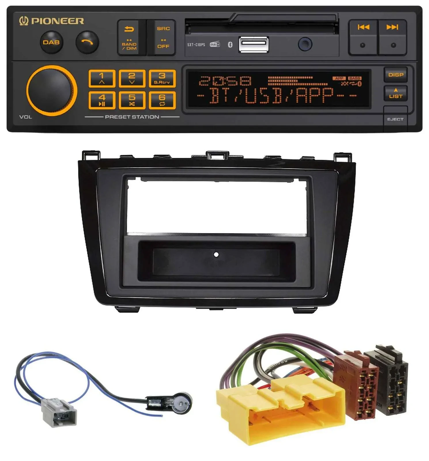 Pioneer DAB MP3 USB Bluetooth Autoradio für Mazda 6 (08-12) - glänzend