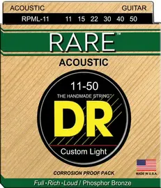 Струны для акустической гитары DR Strings Rare RPМL-11 11-50