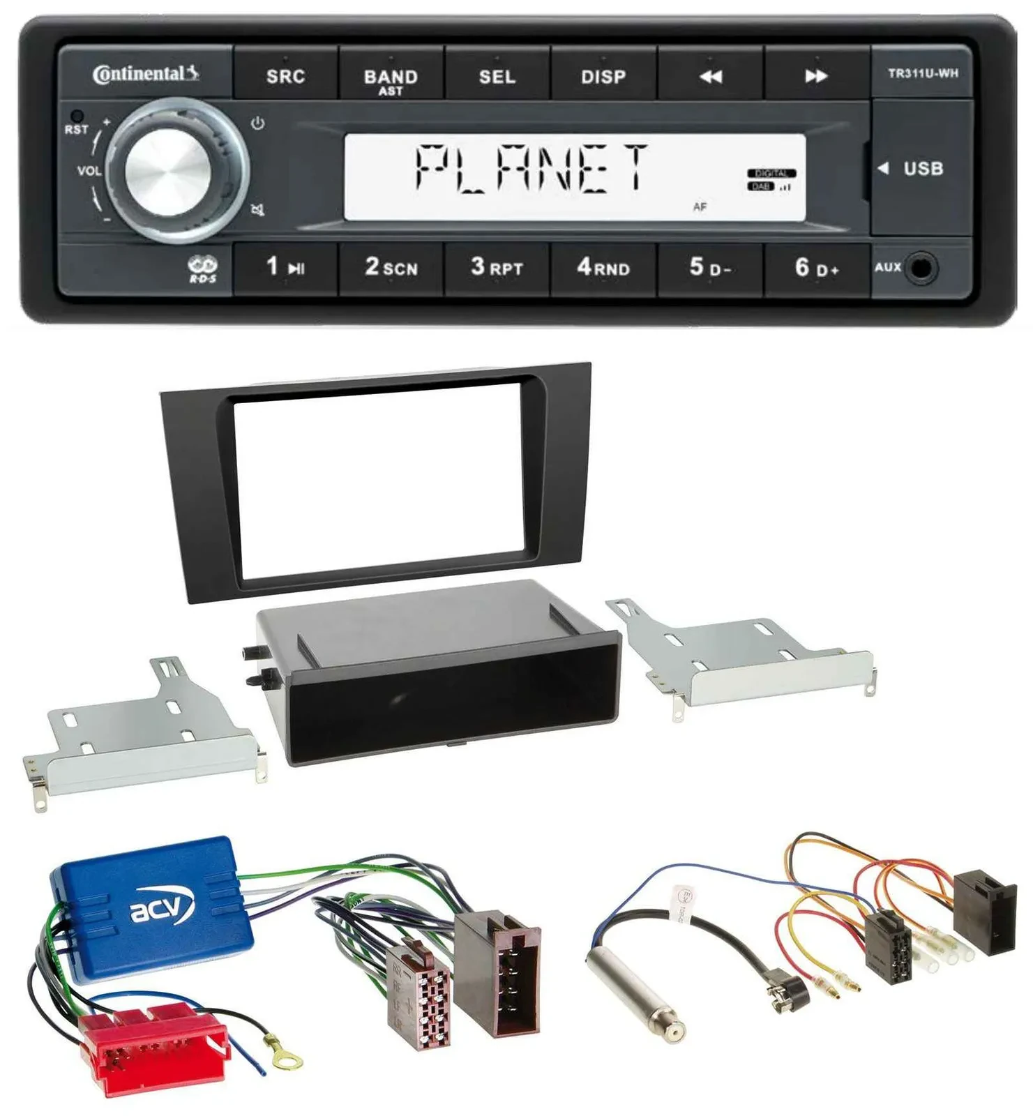 Continental USB MP3 AUX 1DIN Autoradio für Audi A4 B5 99-01 Symphony Aktivsystem