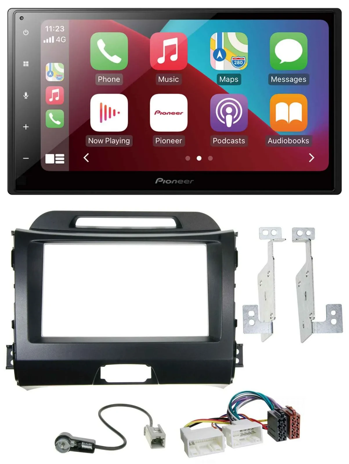 Автомагнитола для Kia Sportage 3 (2010–2015) SL Pioneer 2-DIN USB MP3 Bluetooth DAB, черный