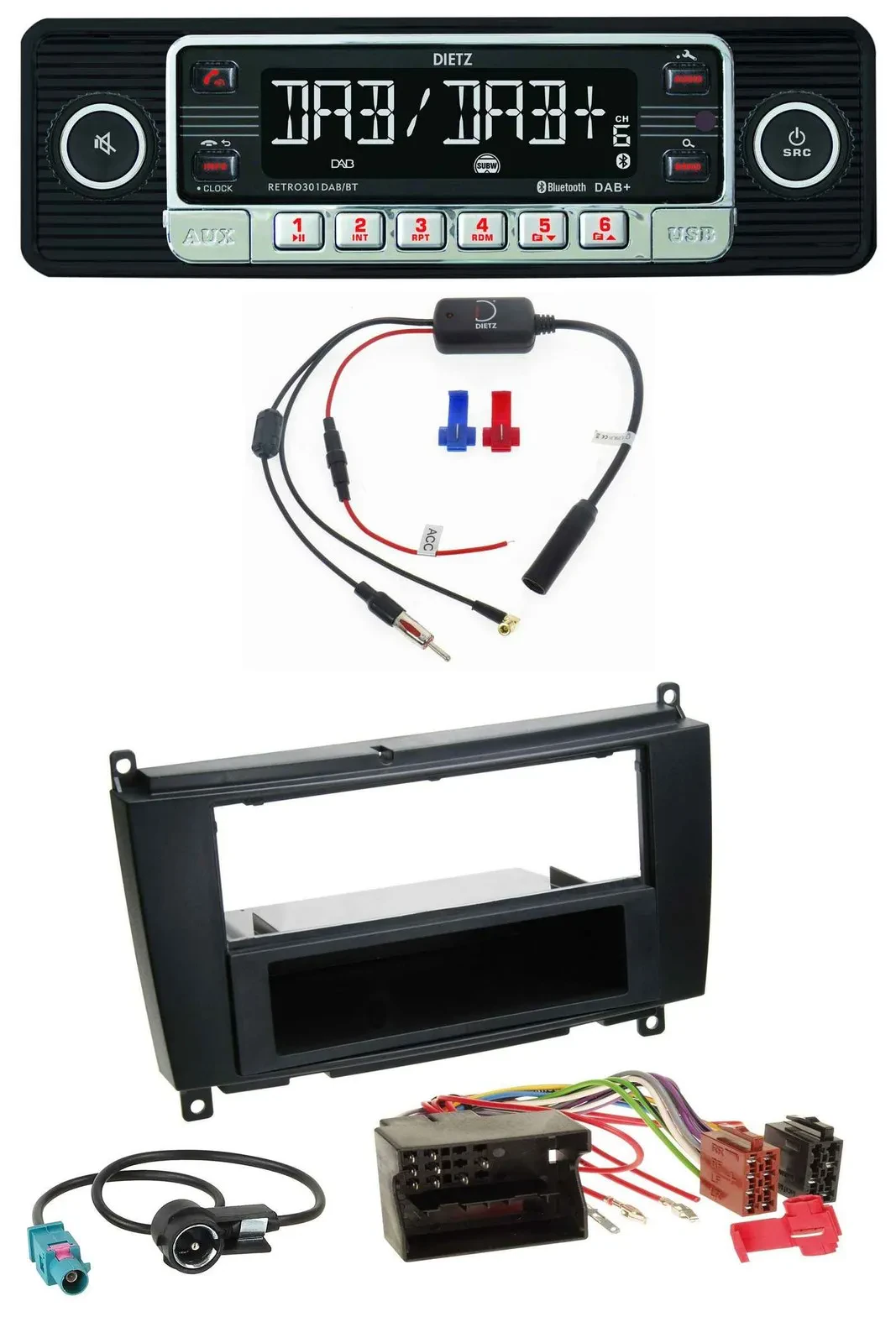 Dietz MP3 DAB Bluetooth USB Autoradio für Mercedes CLK W209 ab 06 Coupe 04-09 Ca