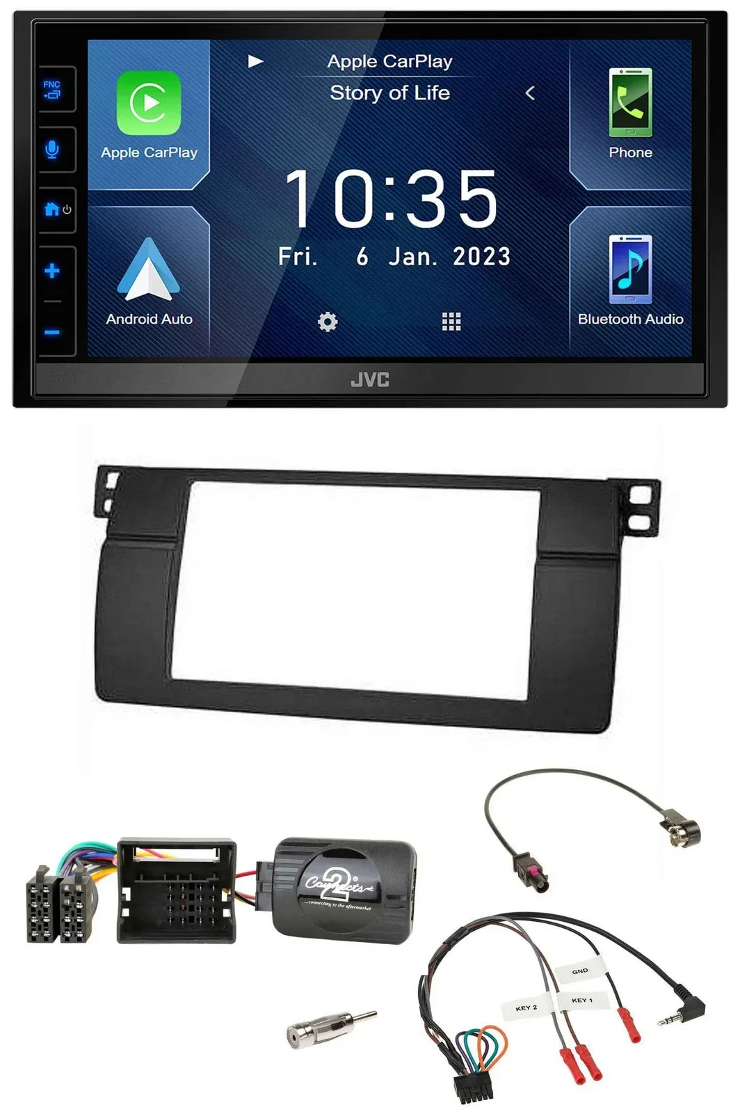 JVC DAB Bluetooth Lenkrad USB 2DIN Autoradio für BMW 3er E46 2001-2006 Profi