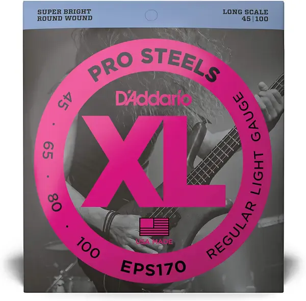 Струны для бас-гитары D'Addario ProSteels EPS170 45-100