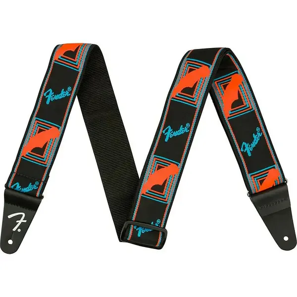 Гитарный ремень Fender Neon Monogrammed Strap Blue and Orange 2 in.