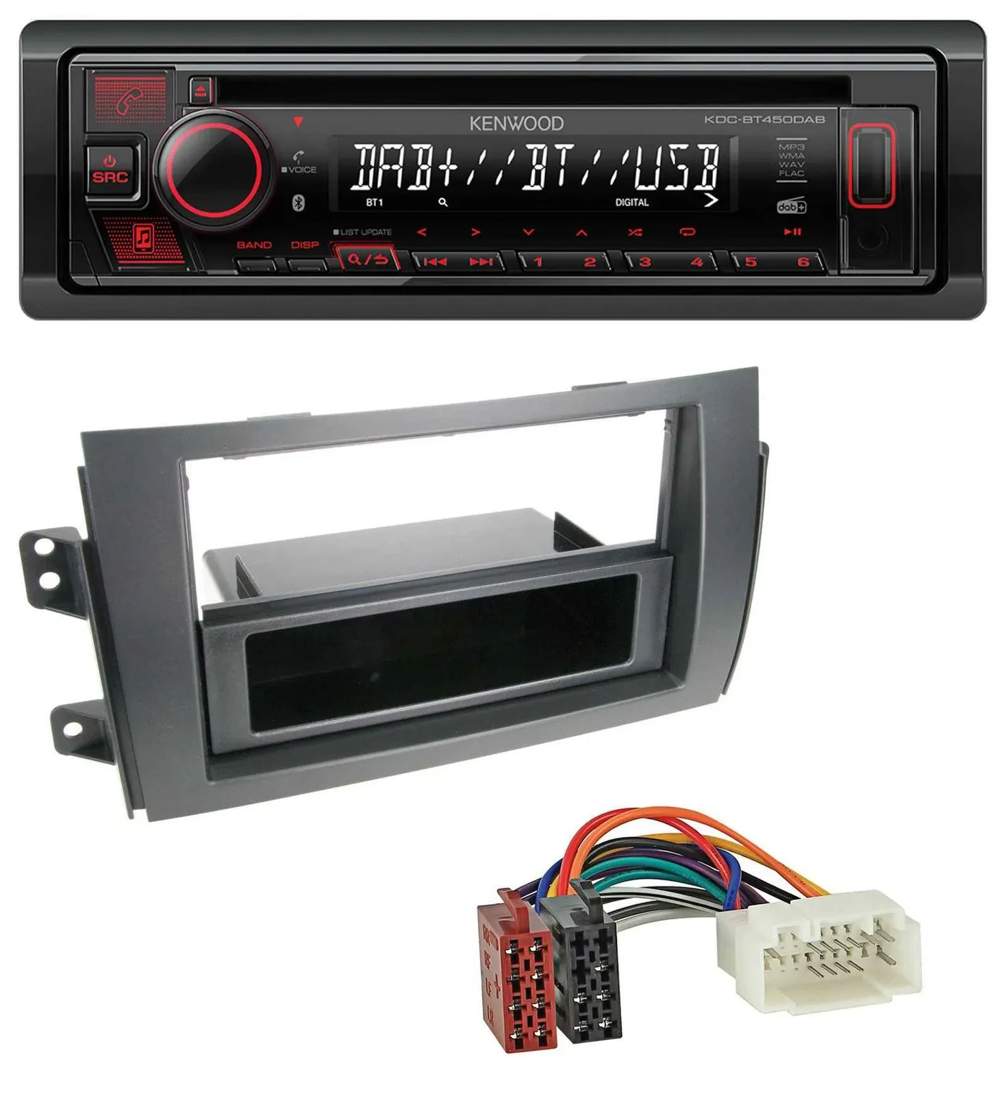 Kenwood MP3 CD USB Bluetooth DAB Autoradio für Fiat Sedici, Suzuki SX 4