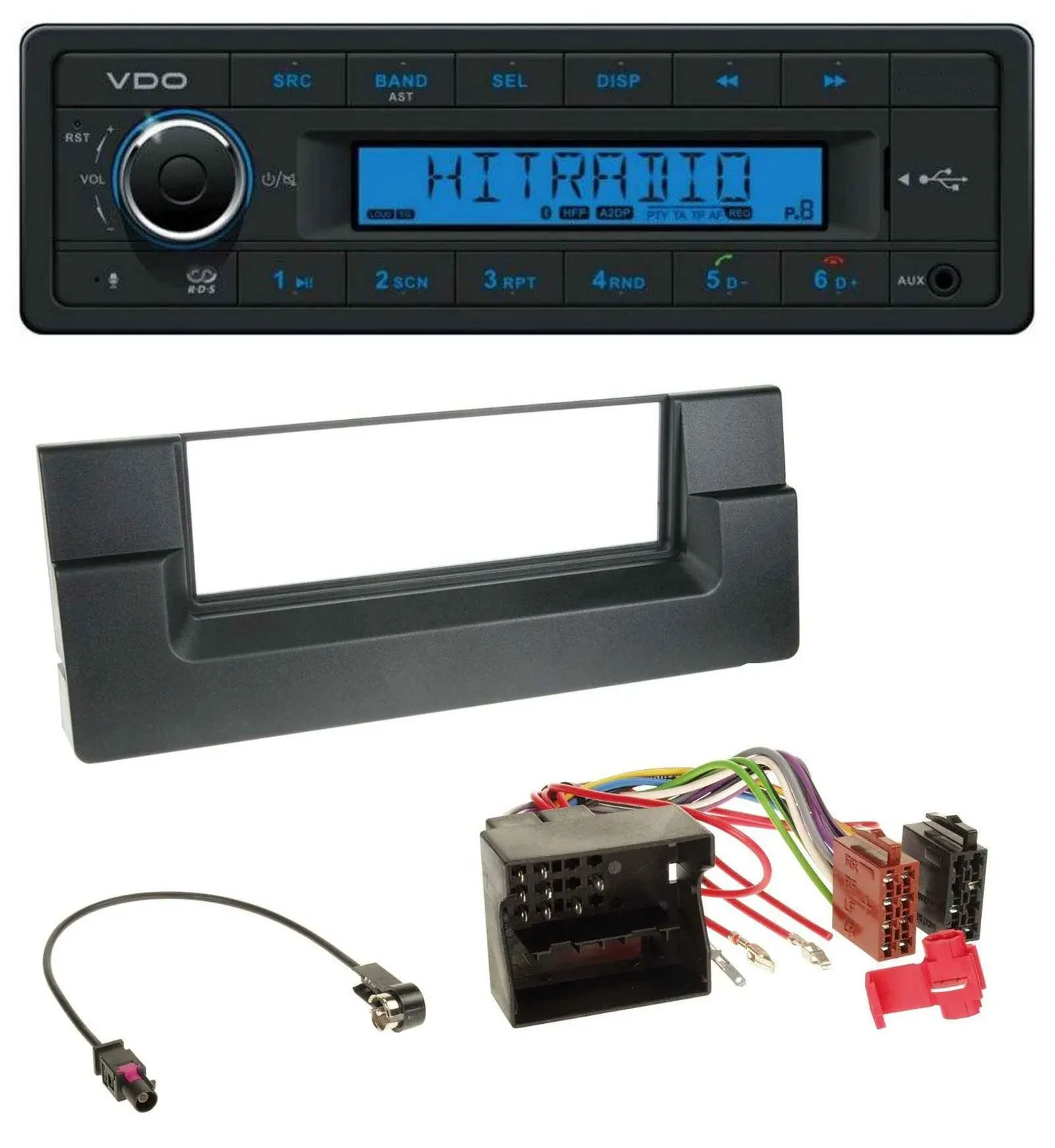 VDO AUX Bluetooth USB MP3 Autoradio für BMW 5er (E39) X5 (E53) Quadlock