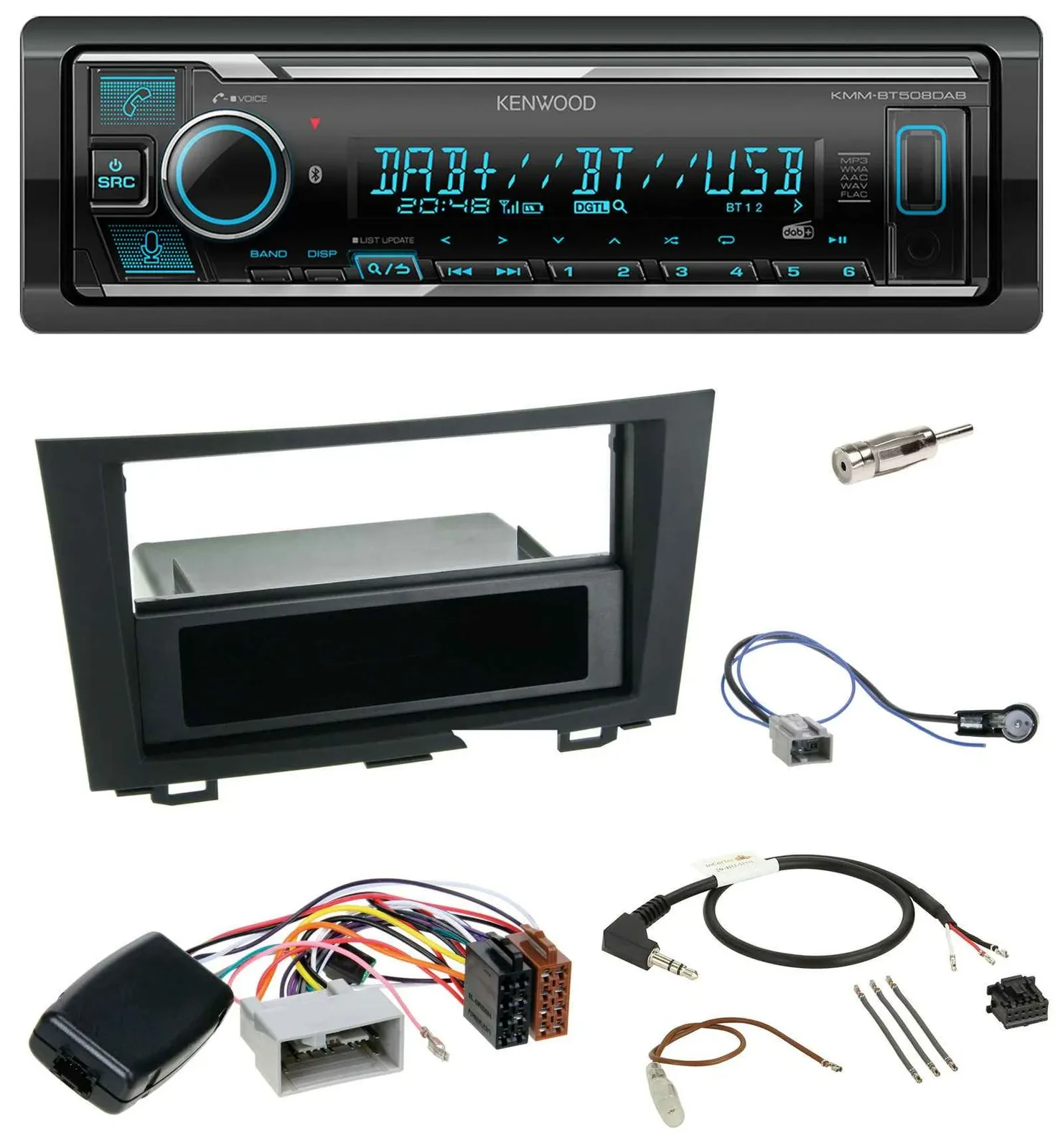 Kenwood Bluetooth Lenkrad DAB USB Autoradio für Honda CRV (2006-2012)