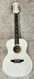 Luna Aurora Borealis 3/4-Size Acoustic Guitar - White Sparkle - Model AR BOR WHT