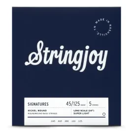 Stringjoy Long Scale Light Nickel Wound 5 String Bass Strings - 45-125