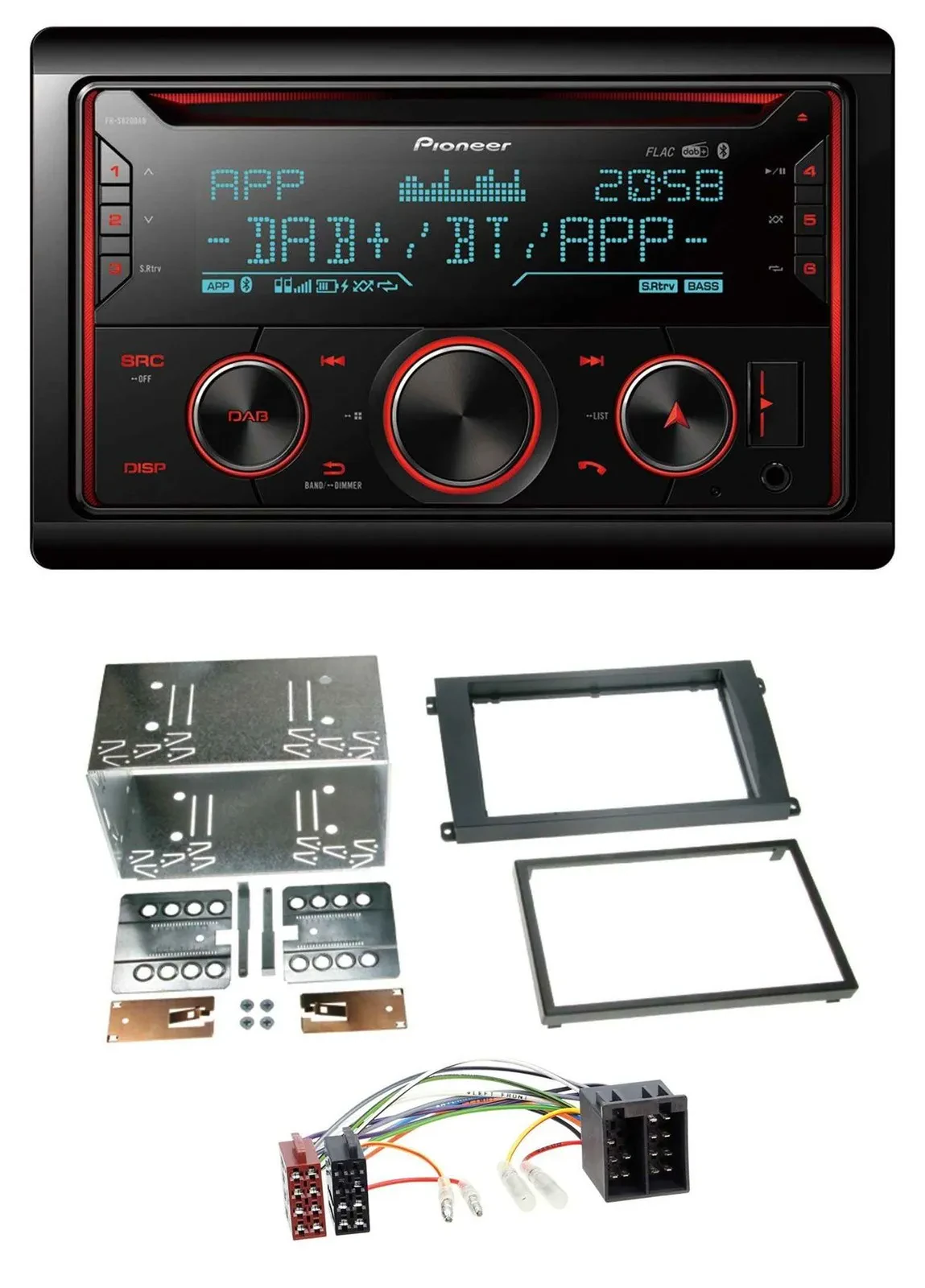 Автомагнитола для Porsche Cayenne 2002–2007 Pioneer 2-DIN, DAB, Bluetooth, USB, CD/MP3
