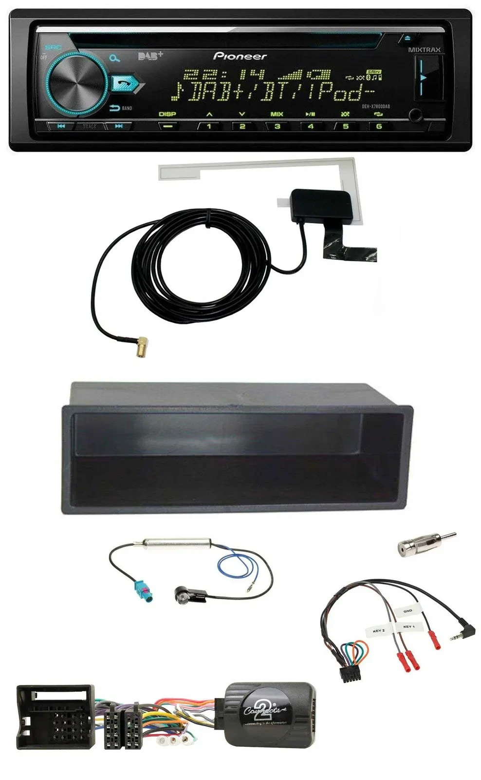 Pioneer MP3 Lenkrad CD USB DAB Autoradio für VW Polo Passat Ablagefach