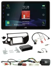 JVC DAB Lenkrad Bluetooth USB Autoradio für Kia Rio UB ab 03/2015 piano schwarz