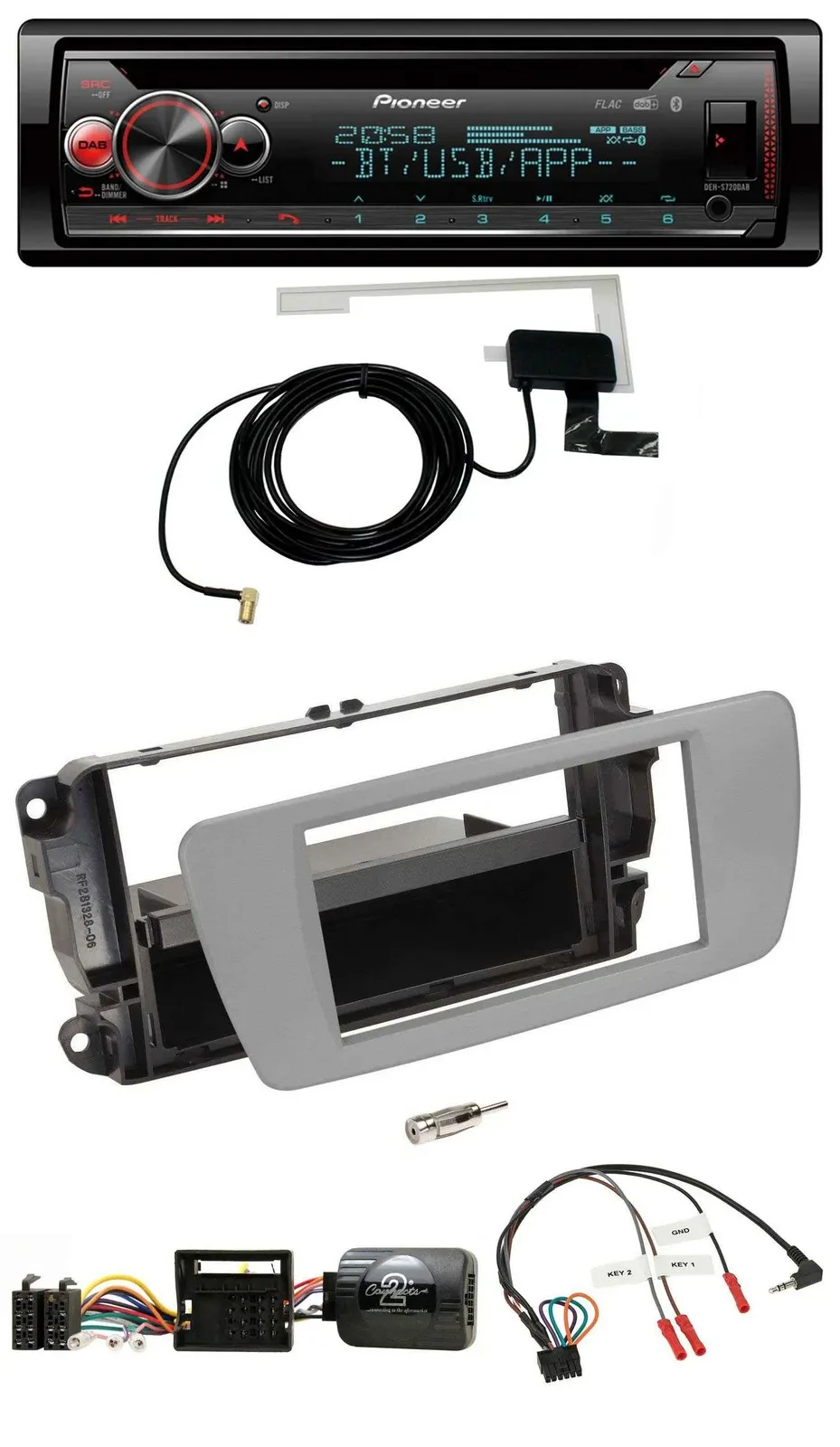 Pioneer DAB CD Lenkrad USB Bluetooth Autoradio für Seat Ibiza dublingrau