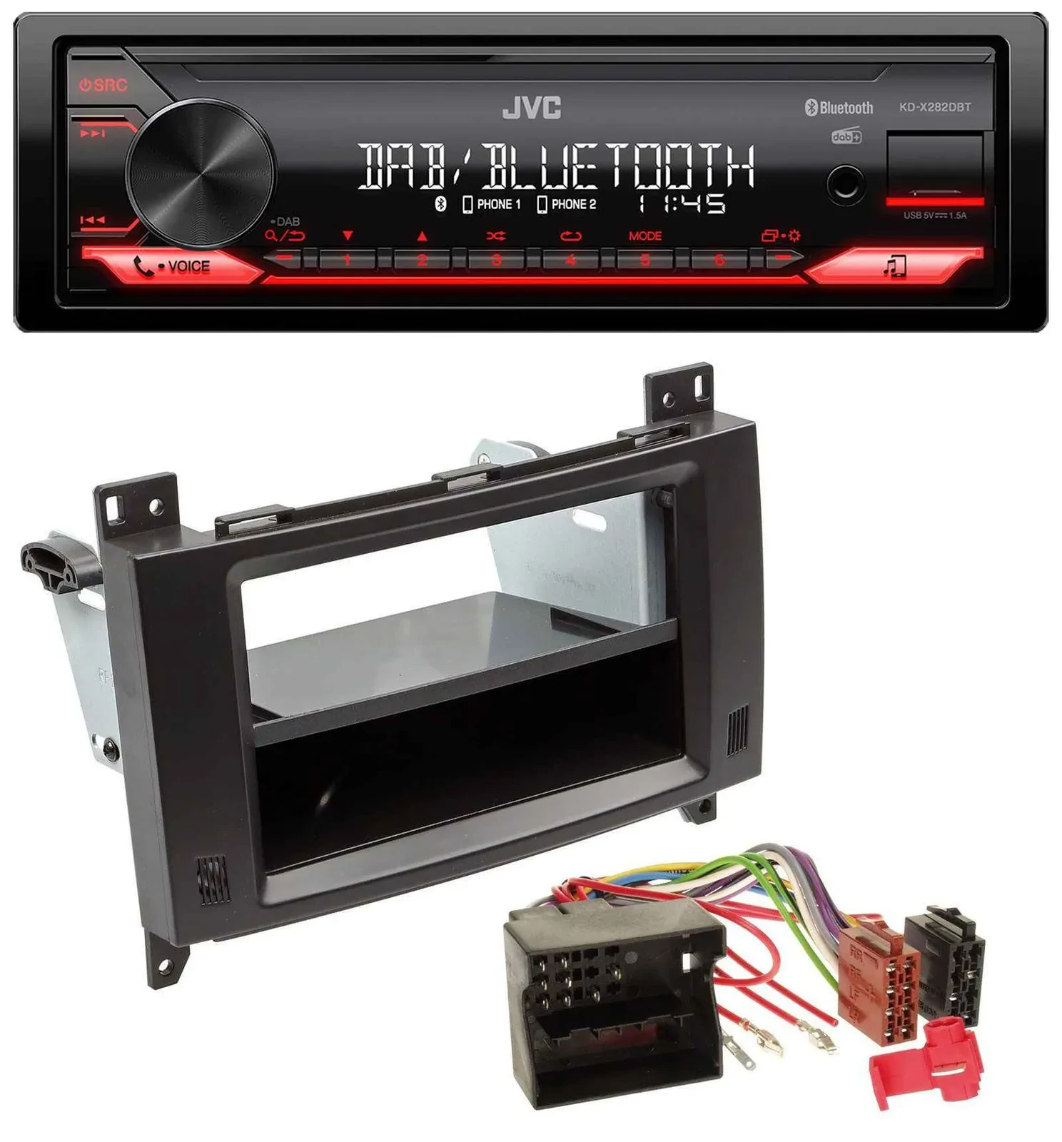 Автомагнитола для Mercedes A-Class, B-Class, Vito JVC Bluetooth USB DAB MP3